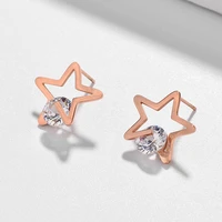 meyrroyu stainless steel rhinestone gold color star stud earrings 2021trend earrings for female new fashion gift jewelry brincos