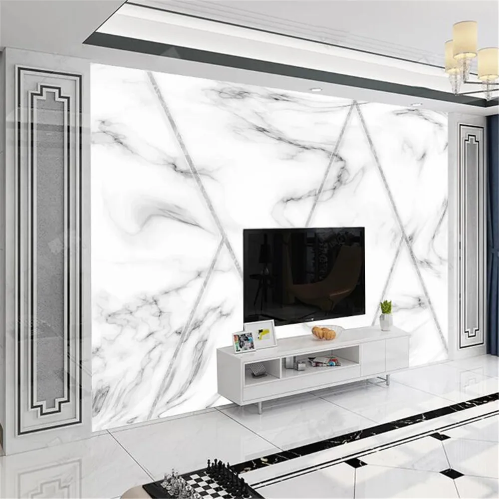 

Milofi Custom 3D Wallpaper Mural HD Jazz White Marble Background Wallpaper Mural