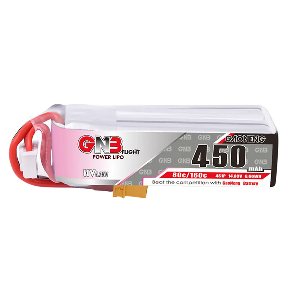 GAONENG GNB 4S 15 2 V 450mAh 80C Lipo Battery XT30 Plug Connector для RC FPV Racing Drone Quadcopter Frame Kit Запасные части |