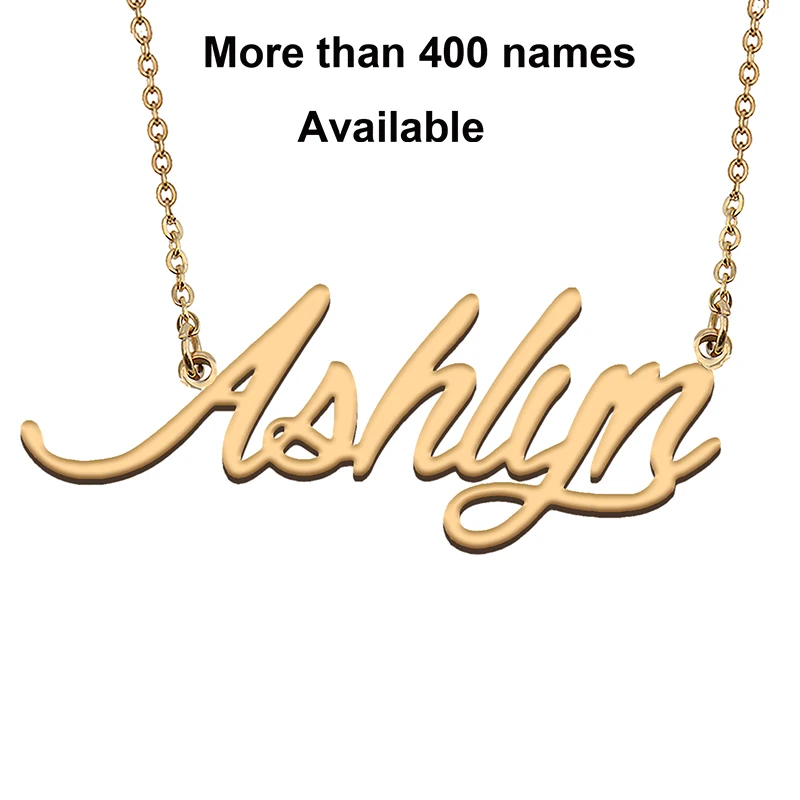 

Cursive Initial Letters Name Necklace for Ashlyn Birthday Party Christmas New Year Graduation Wedding Valentine Day Gift