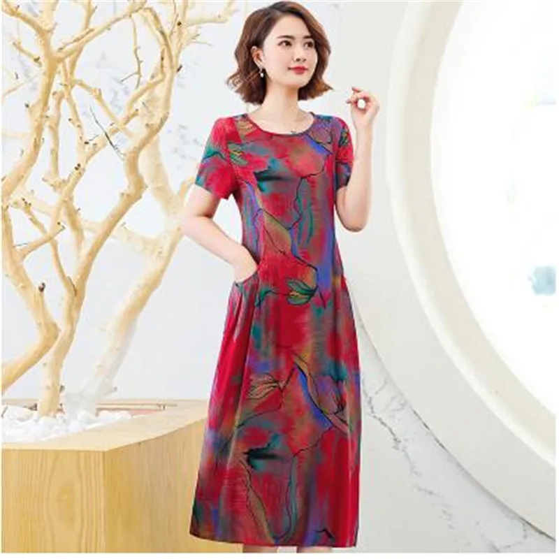 Новинка лета 2020 женское платье свободные платья больших размеров для мам