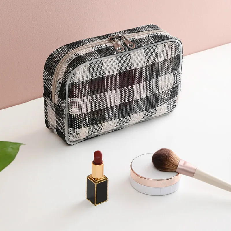 Косметические сумки унисекс дорожная сумка в клетку Портативный простой Ulzzang