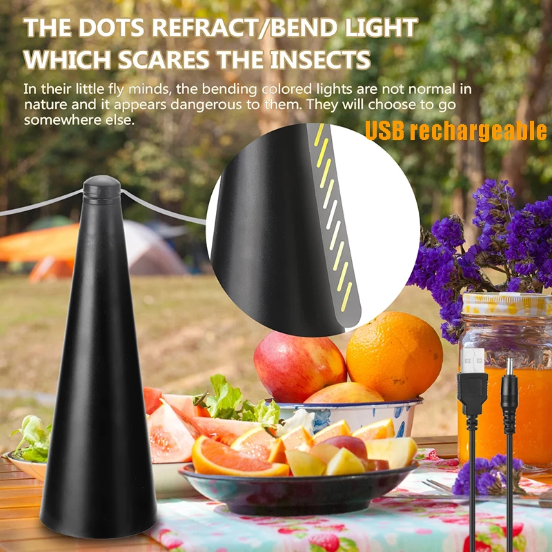 

Portable Outdoor Kitchen Fly Repellent Fan Food Protector USB Fly Destroyer Keep Flies Bugs Away From Food Pest Repellent Table