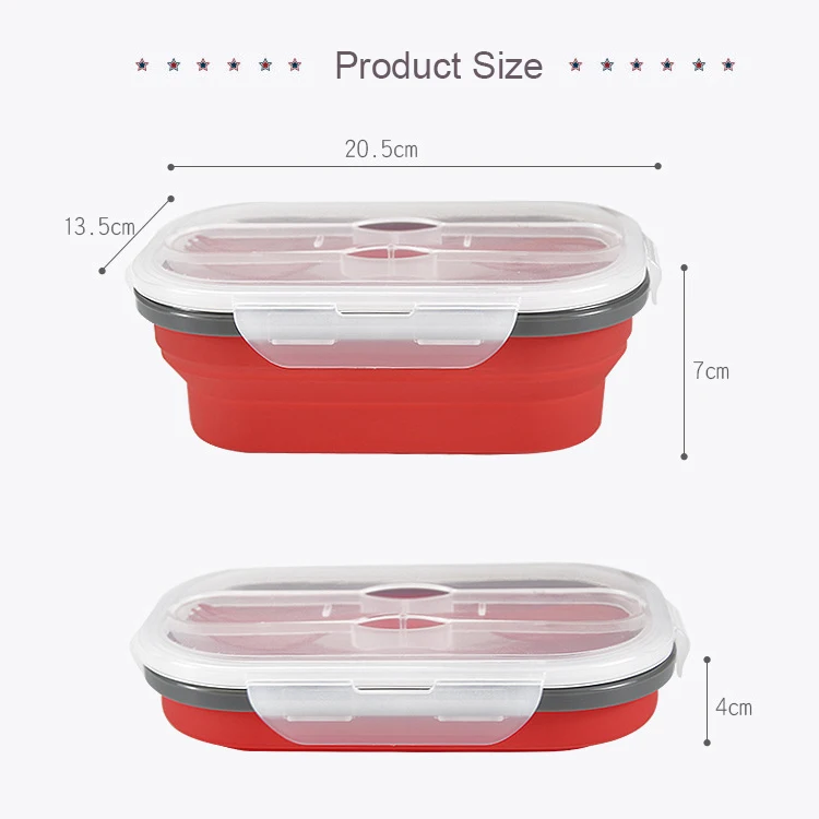 

800ml Creative Foldable Lunch Box Silicone Collapsible Portable Lunch Box Large Capacity Bowl Lunch Bento Box Folding Lunchbox