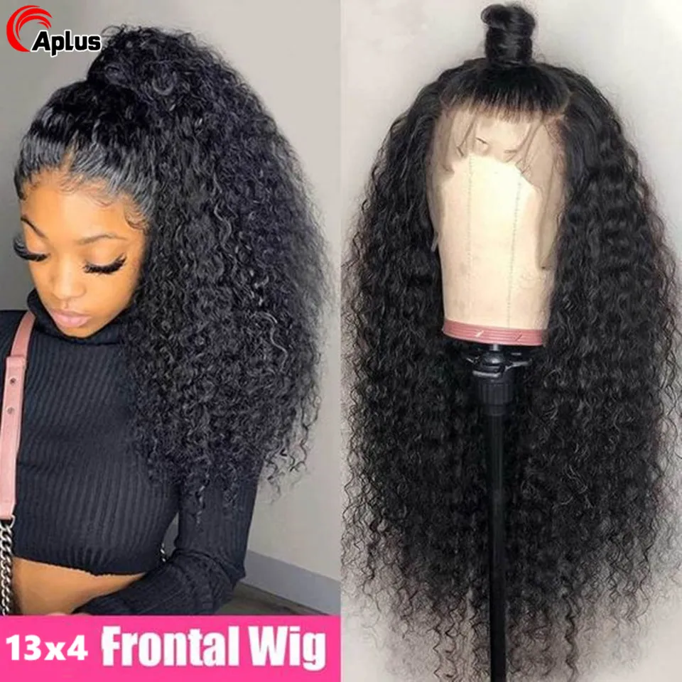 30 Inch Curly Human Hair Wig 13x4 Hd Transparent Lace Frontal Wigs Glueless Deep Curly Lace Front Wig Human Hair For Black Women