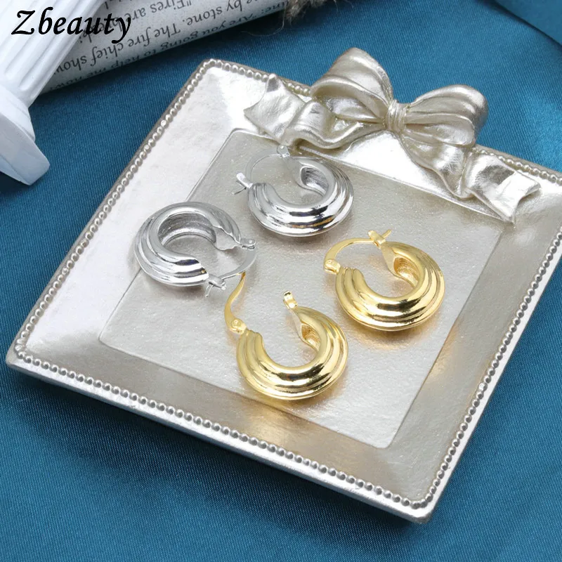 

10pairs Prevent Allergy Hoop Earrings INS Fashion Geometric Lines Round Party Jewelry French Ear Buckle Wholesale