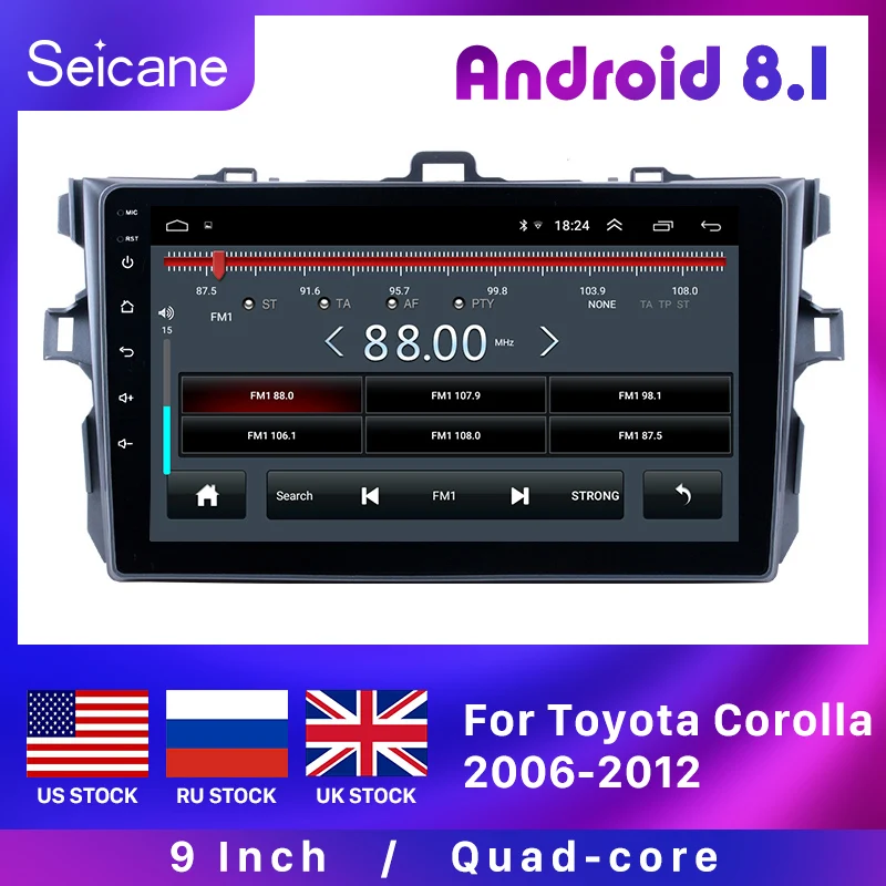 Автомагнитола Seicane мультимедийный проигрыватель на Android 8 1 HD 9 дюймов 2Din GPS для Toyota