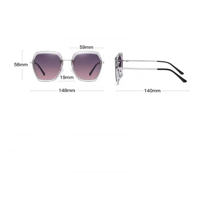 

sunglasses New style ladies fashion polarized sunglasses metal double circle big frame anti-ultraviolet big face round face