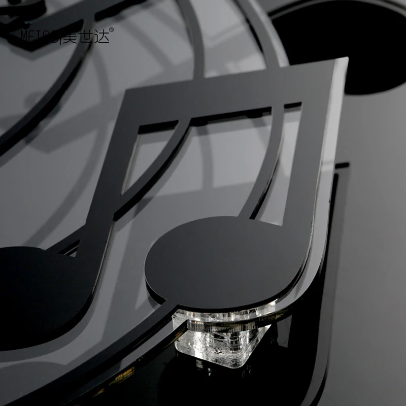 

MEISD Creative Wall Clock Music Modern Design Quartz Silent Wall Watch Large Black Horloge Art DIY Mirror Stickers Free Shipping