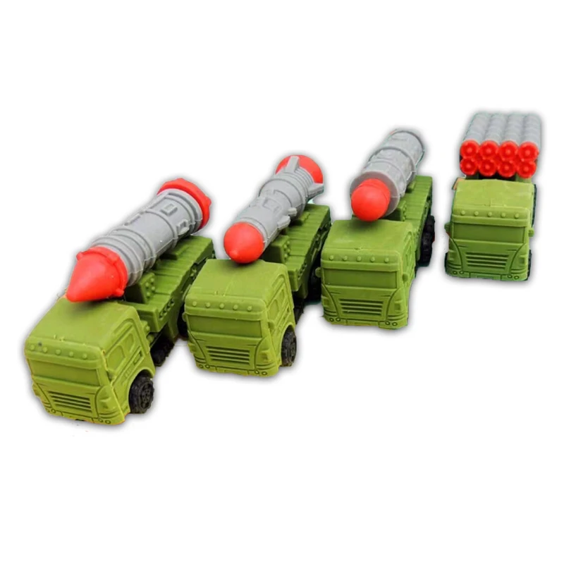 52 PCS/Lot Wholesale School Eraser Kids Toy School Stationery for Rocket Truck Shaped Eraseable Tools with Free Gifts