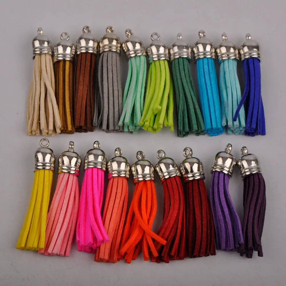 

200pcs Tassel Vintage Leather Tassels Fringe for Purl Macrame DIY Jewelry Keychain Cellphone Straps Pendant