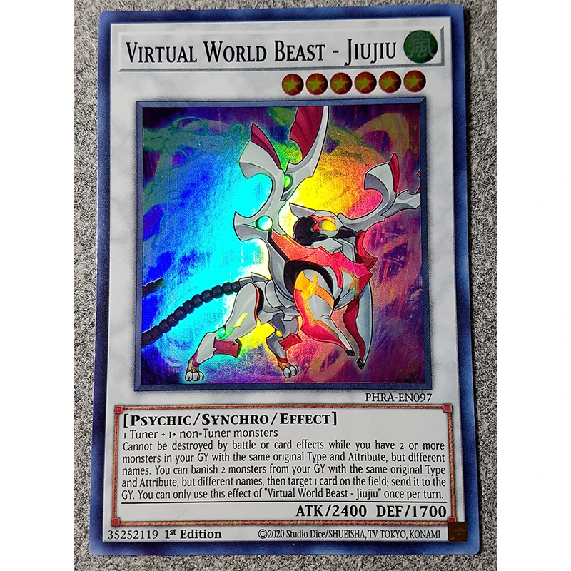 

Yu Gi Oh английский SR карта виртуальный мир чудовище Jiujiu коллекция хобби карта 6 звезд
