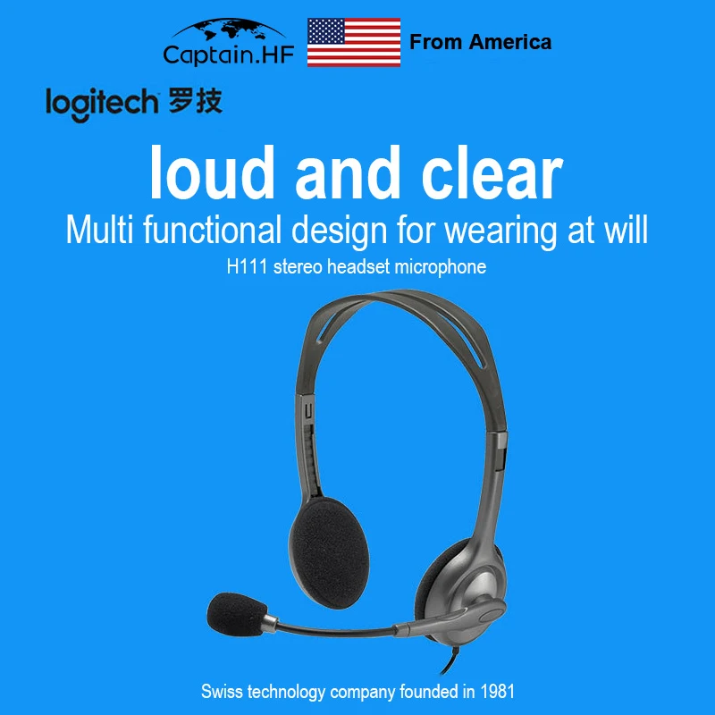 

US Captain Laptop Desktop for Gaming, Office, Zoom, Stereo Sound, Noise reduction, Wired USB Microphone Headphones