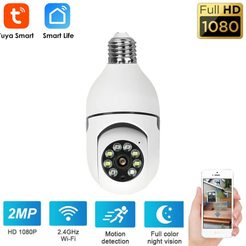 

IP-камера Tuya Smart Life с лампочкой E27, 1080P, PTZ, Wi-Fi, 2 МП