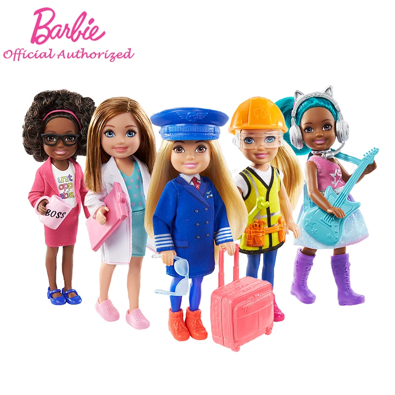 

Barbie Chelsea Series Career Doctor Craftsman Rock Star Pilot Entrepreneur Pretend Work Doll Toys Play Set Kid Birthday Gift