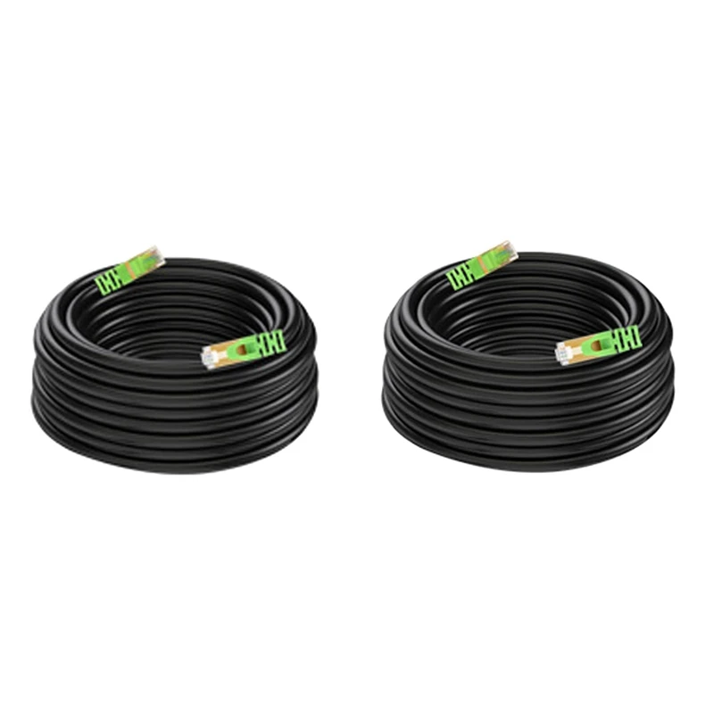 

2x Ethernet Cable, Anti-Interference Outdoor Waterproof Cat7 Network Cable for Gaming Ps4, One, Ps3,Pc(10M&20M)