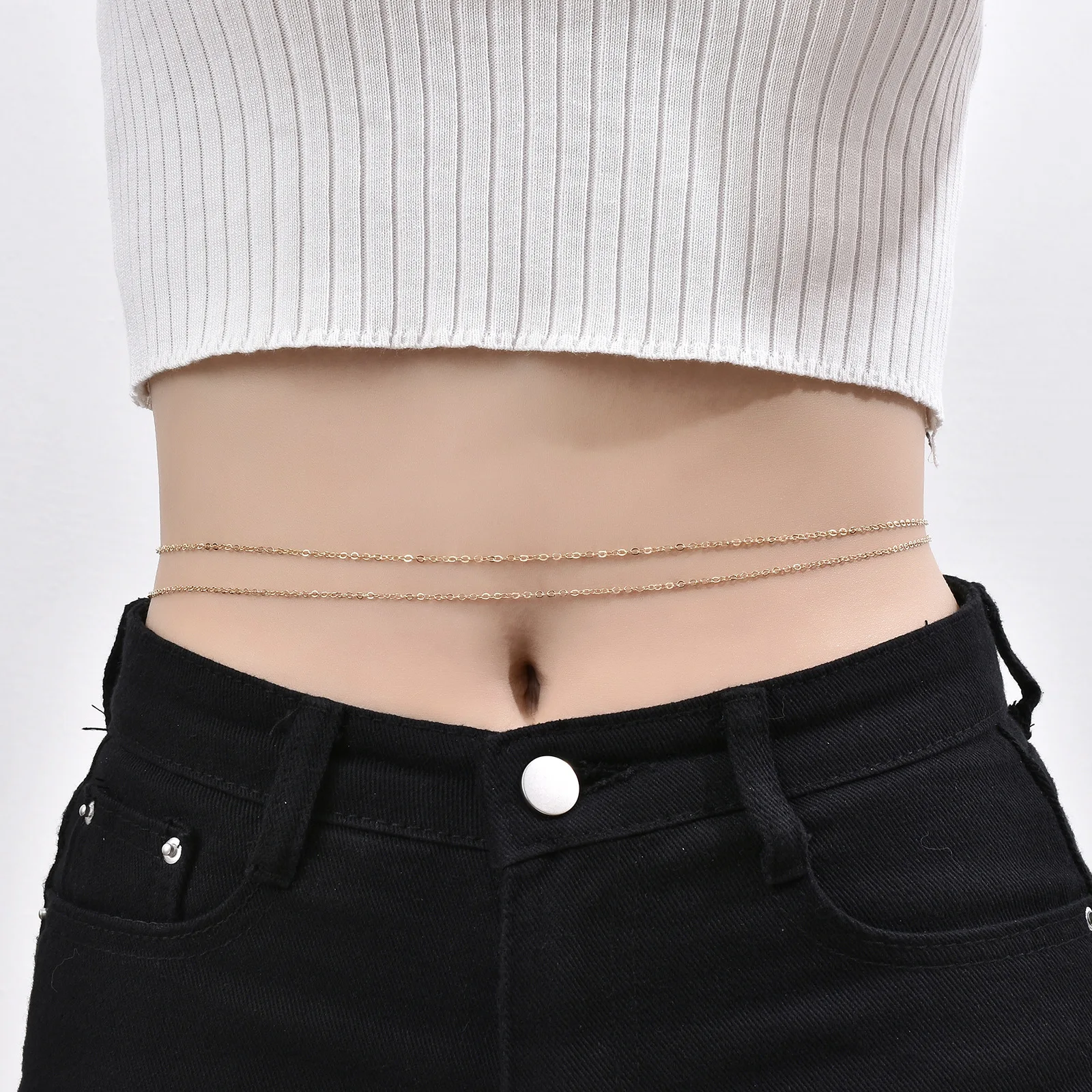 Цепочка на живот Женская двухслойная летняя 2021 |