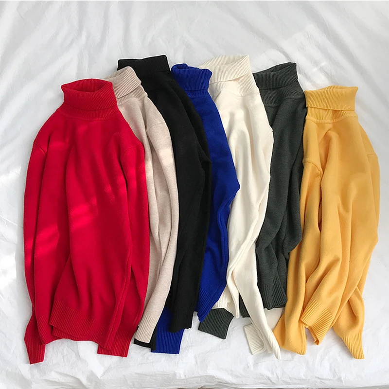 Мужской однотонный кашемировый свитер с высоким воротником | Мужская одежда