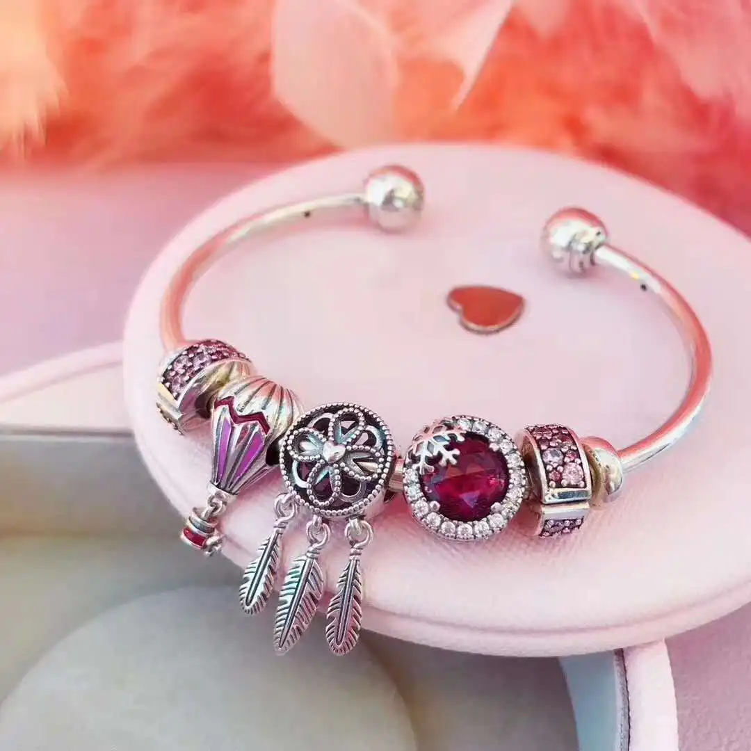

2019 new hot air balloon shop dream net pandoradora bracelet open 925 sterling silver original jewelry