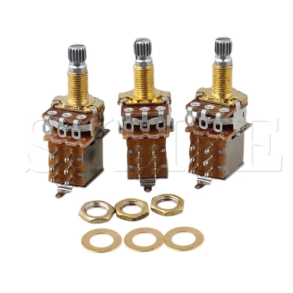3 шт. B500K18mm Позолоченные вал OHM Audio тон потенциометр для гитары