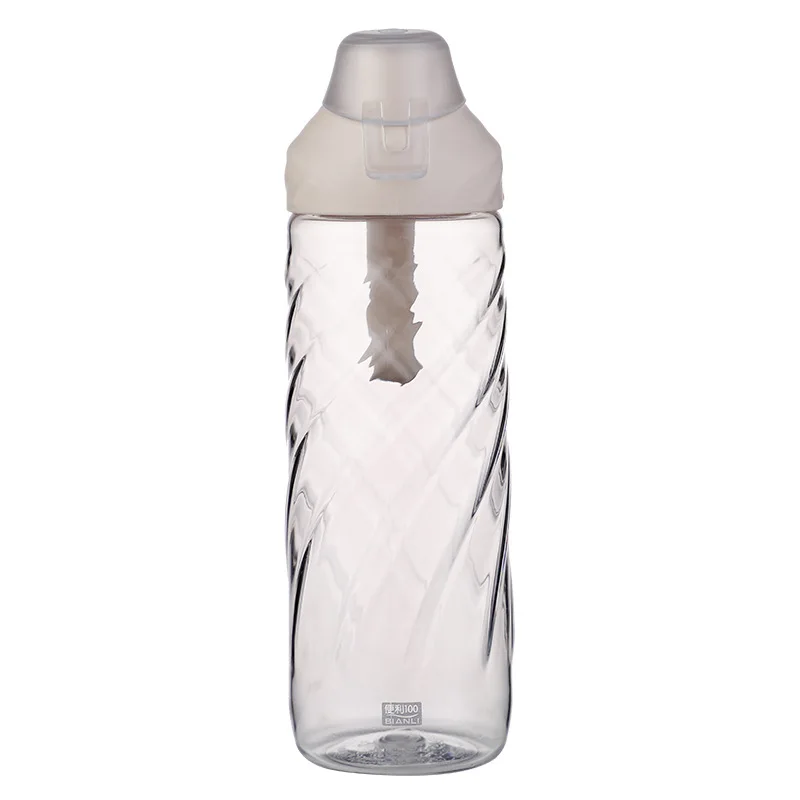 

Large capacity personality style straight drinking cup with lock for men and women outdoor sports creative plastic cup