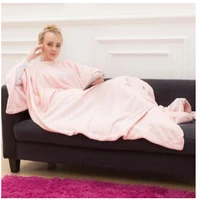 soft warm blanket long fleece blanket with sleeves coral fleece pocket blanket adult winter wash flannel blankets robe