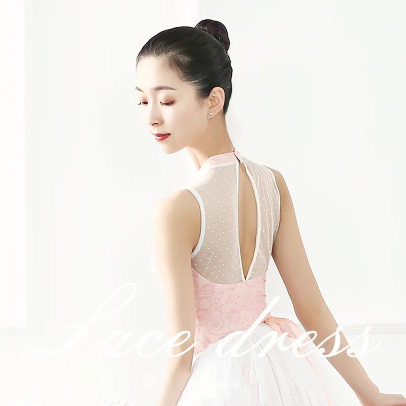 Ballet Leotard Women Floral Dance Adult Gymnastic Ballerina Dot Mesh Back Leotards for Tank | Тематическая одежда и