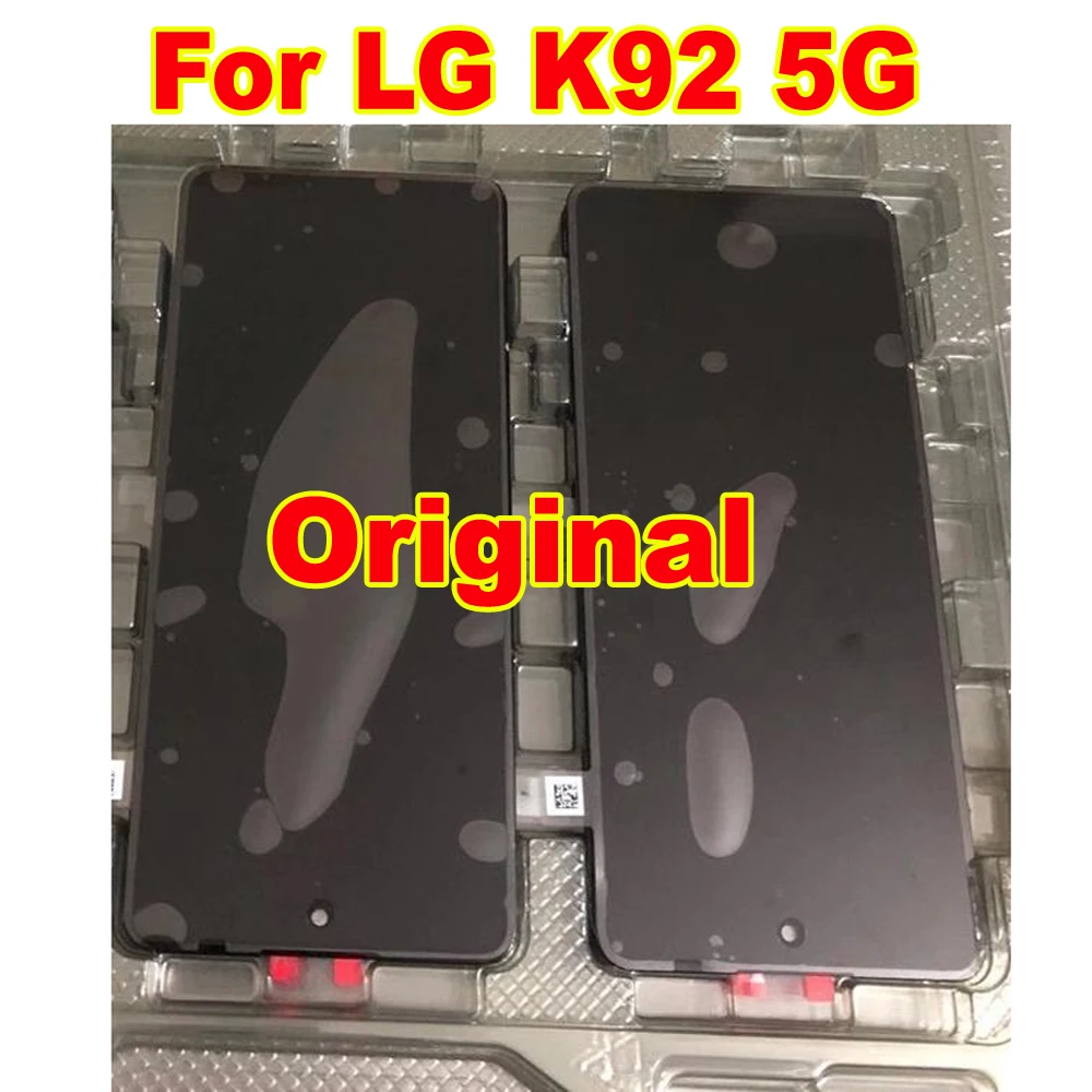 

100% Оригинальный работает Стекло Панель ЖК-дисплей Дисплей кодирующий преобразователь сенсорного экрана в сборе Сенсор + рамка для LG K92 5G 6,7 "...
