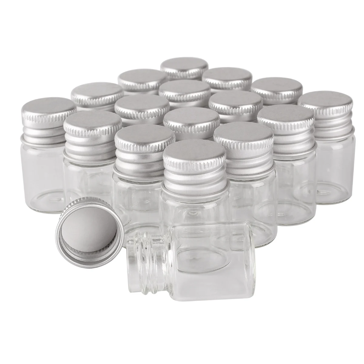 

48 шт 6 мл 22*35 мм стеклянные бутылки с алюминиевыми крышками маленькие стеклянные банки маленькие флаконы DIY ремесла