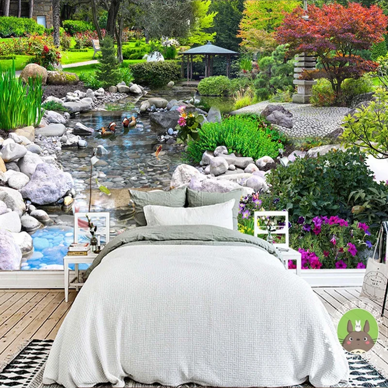 

Park Stone Designer Wallpapers Beautiful Natural Garden Landscape Mural Wallpaper Peel And Stick