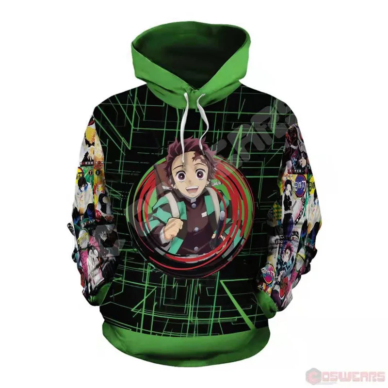 1 Аниме Demon Slayer: Kimetsu no Yaiba; толстовка для косплея Kamado Tanjiro Zenitsu с принтом; толстовки на молнии; толстовки; пальто с капюшоном; куртка - Цвет: 1