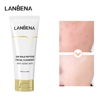 lanbena 100g facial cleanser 24k gold peptide anti aging dense foam unclog firming anti oxidant face wash grease dirt skin care