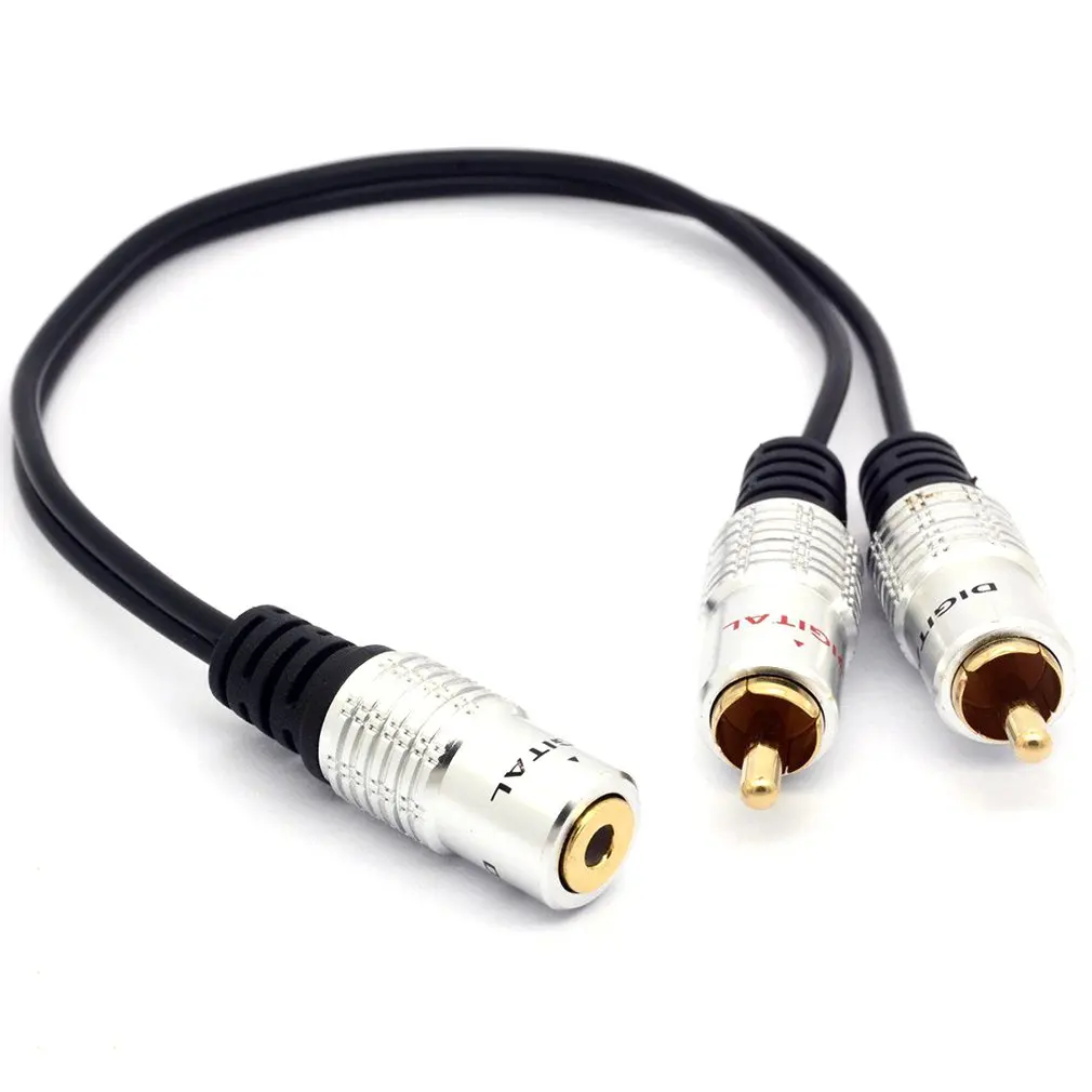 Изысканный дизайн прочный Pro 2 Rca штекер 3 5 мм стерео разъем кабель Aux Phono Jack адаптер