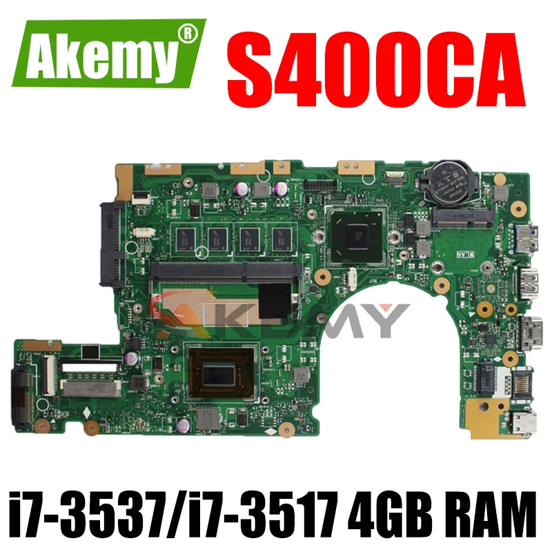 

S400CA i7-3537/i7-3517 CPU 4GB RAM Mainboard For ASUS S400 S400C S400CA S500 S500CS500CA laptop Motherboard test 100% ok