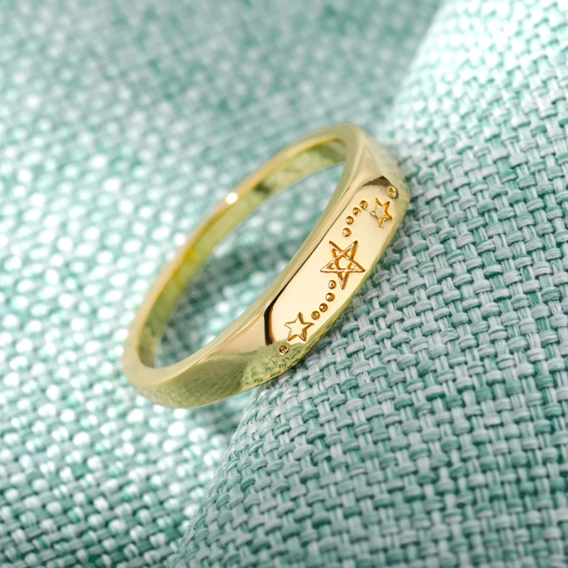 

Stainless Steel Star Finger Rings For Women Friend Gold Five-Pointed Star Female Ring Fashion Birthady Jewelry Gift Anillos 2021