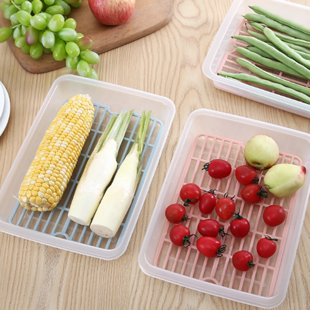 

Прямоугольная пластиковая коробка для хранения, Бытовой Холодильник, герметичная коробка для хранения фруктов и овощей