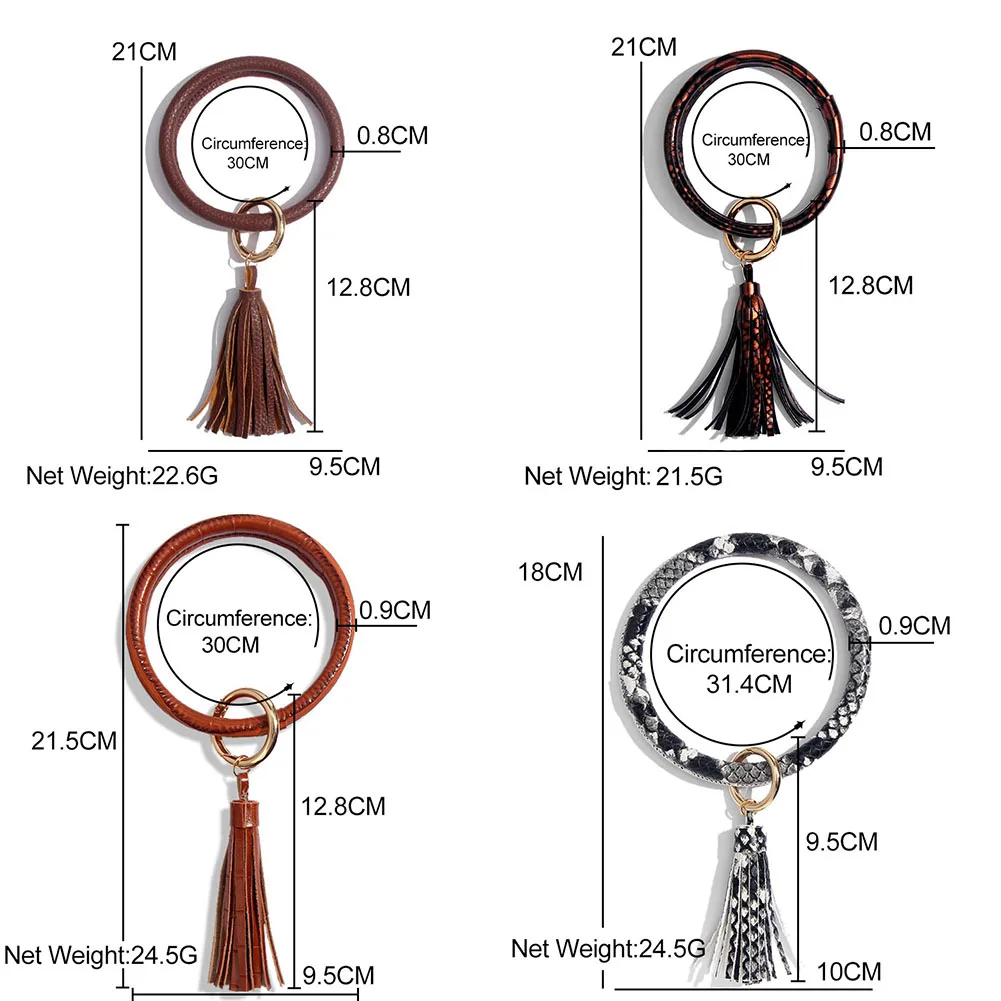 JJFOUCS PU кожаный круглый браслет брелок под заказ Круглый милый того же цвета