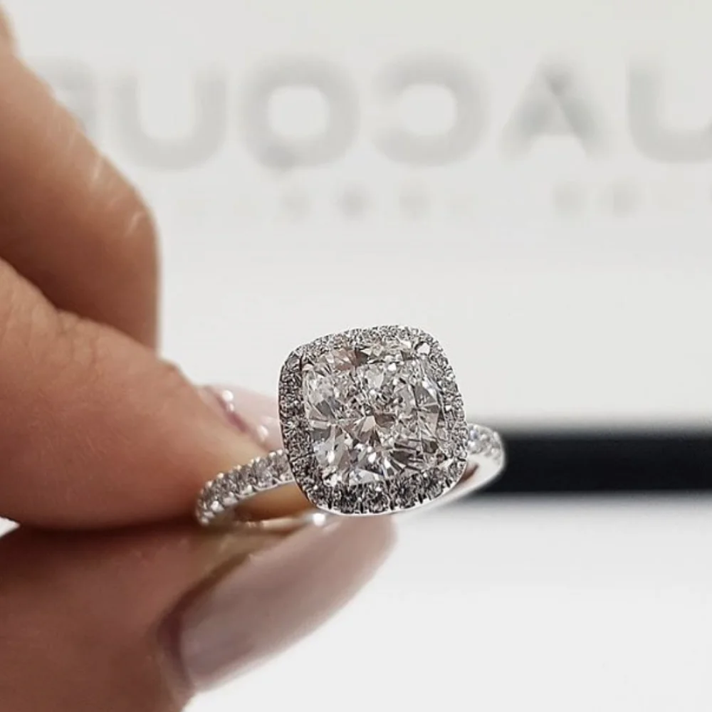 

Classic 925 Sterling Silver square 4ct Simulated Diamond Wedding Engagement Cocktail topaz Gemstone Rings for Women Jewelry