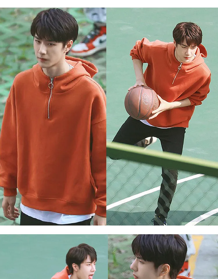 Go Go Squid! Li Xian Wang Yibo Nam Joo Hyuk Style Solid Hoodies Sweatshirts Women Men Couple Zipper Hooded Tops Thick Pullovers