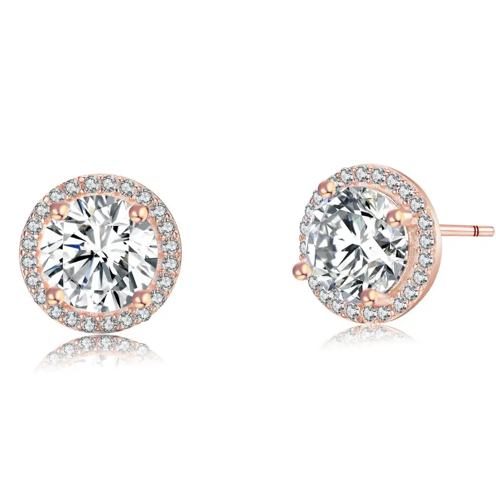 Jewelrypalace 925 пробы серебряные серьги Lavish розовое свечение золотистый цвет Круглый