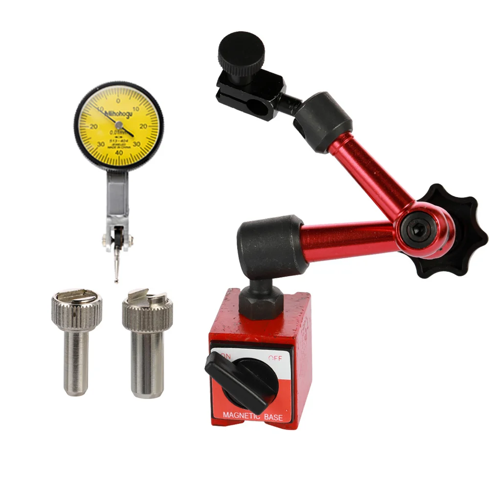 

Metal Round Dial Indicator And Mini Flexible Magnetic Base Holder Bracket Tool Gauge Level Inclinometer Electronic Protractor