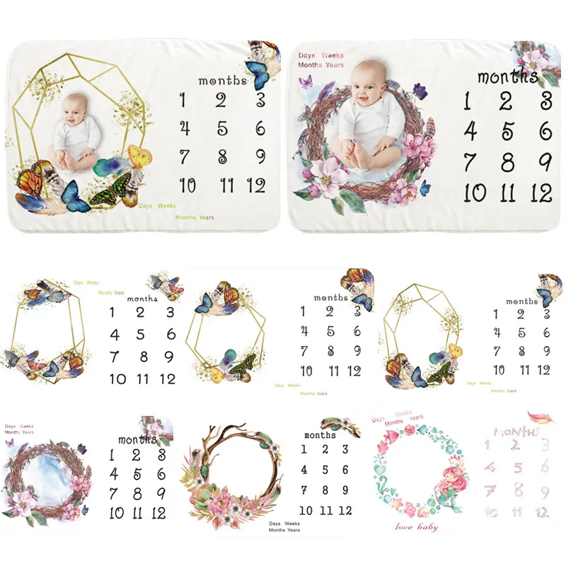 

Мягкое детское одеяло, венок, Бабочка, новорожденный, ежемесячный рост, пеленка, фоновая ткань, реквизит для фотосъемки, одеяло, подарок