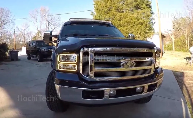 Для Ford F-250 F250 2005 2006 2007 RGB светодиодный ангельские глазки многоцветный с Halo кольцом дистанционное управление фар