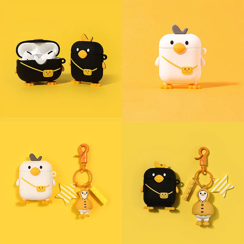 

Cartoon Backpack Duck Suitable for Airpods Protective Cover Airpods123 Wireless Bluetooth Headset Cover Protective Shell