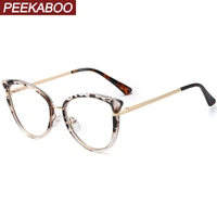 peekaboo half metal tr90 optical glasses frame women clear lens anti blue light glasses female cat eye frame red accessories