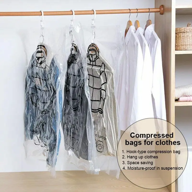 6 шт./компл. можно повесить вакуумный мешок для одежды складной прозрачный