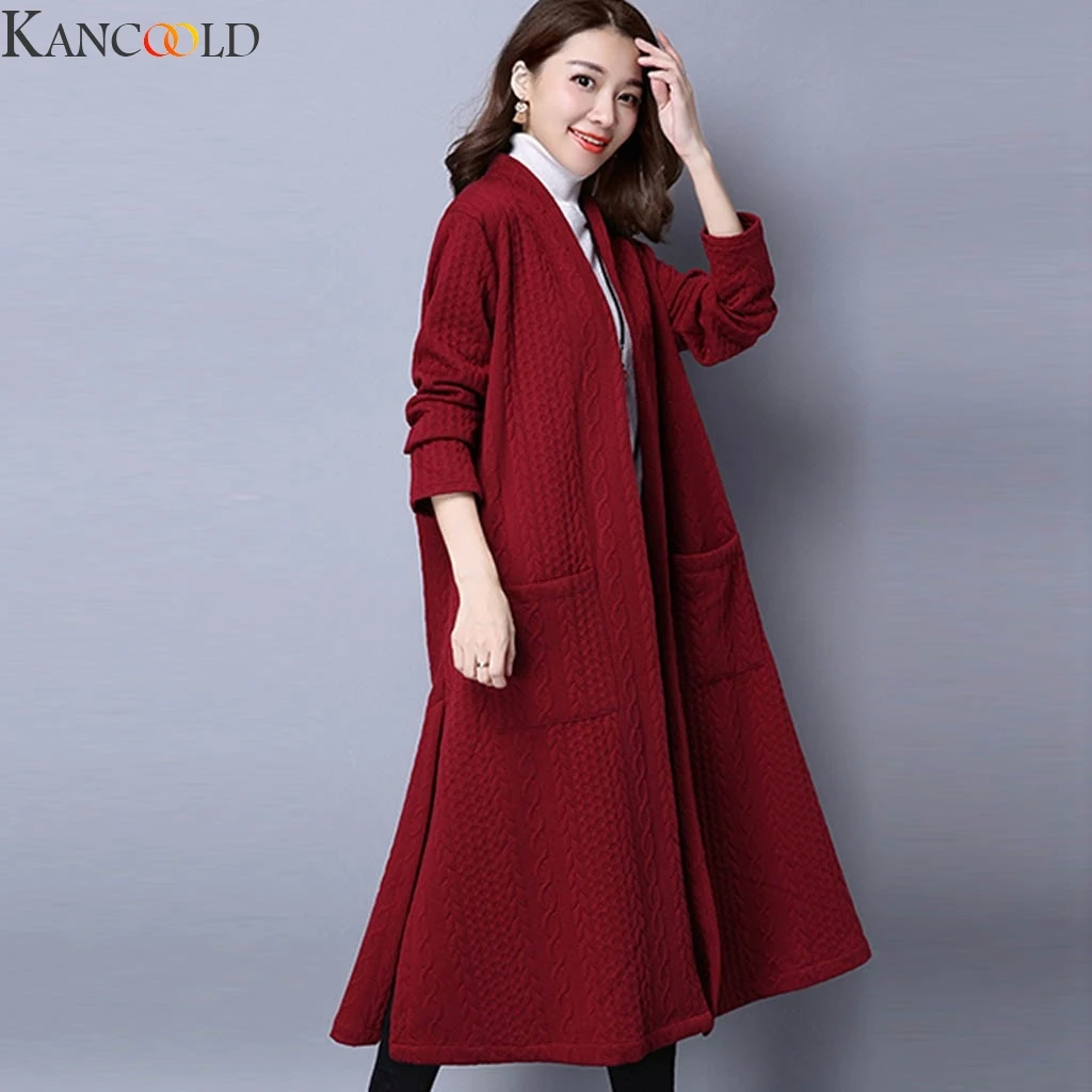 Женский трикотажный кардиган KANCOOLD повседневный Свободный Тонкий Однотонный