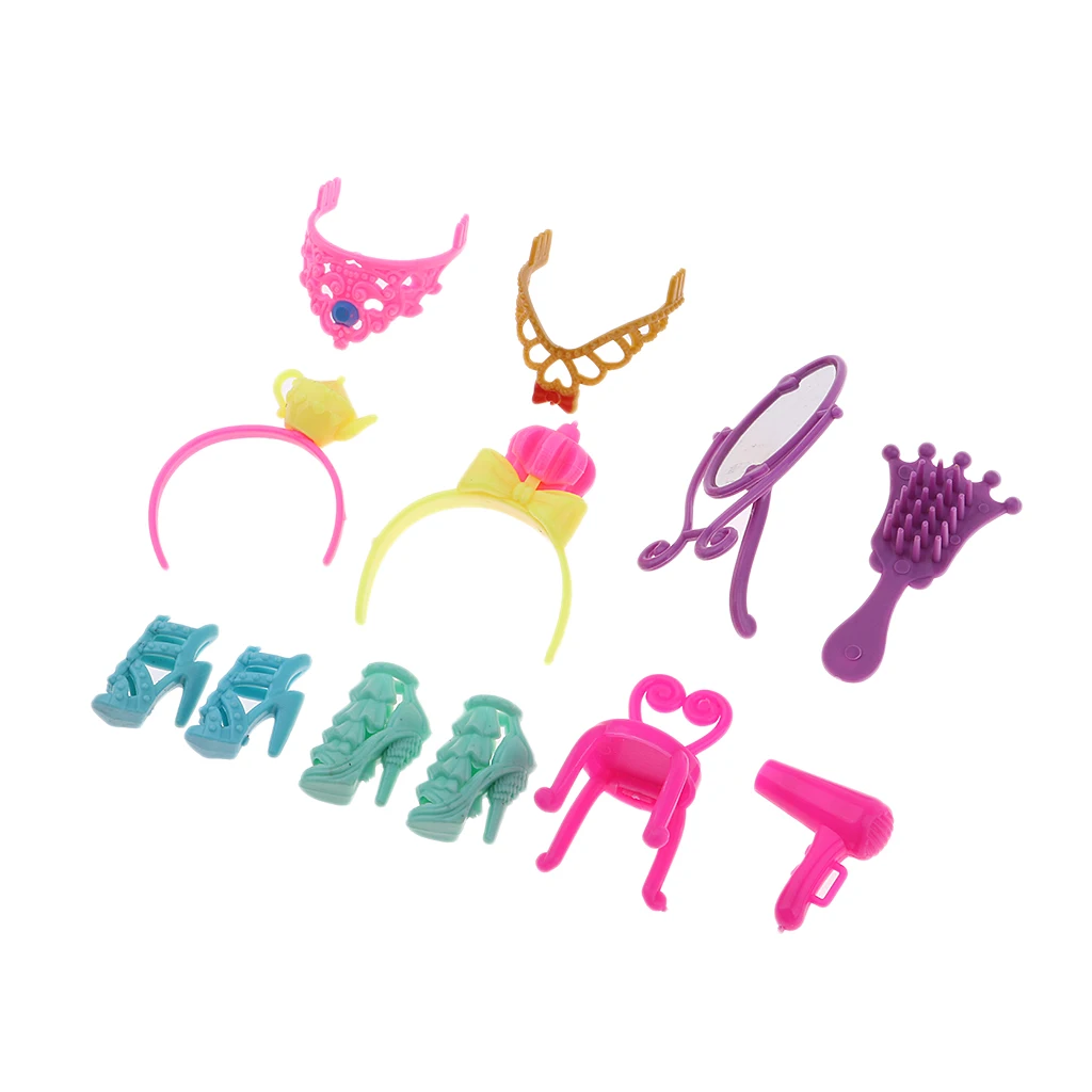 

12Pcs Fashionable Dressing Accessories Pretend Play Toy For Doll