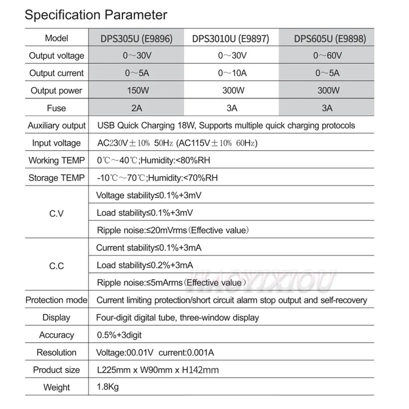 WANPTEK DPS605U 0 60 в 5A 300 Вт импульсный источник питания постоянного тока 4 знака
