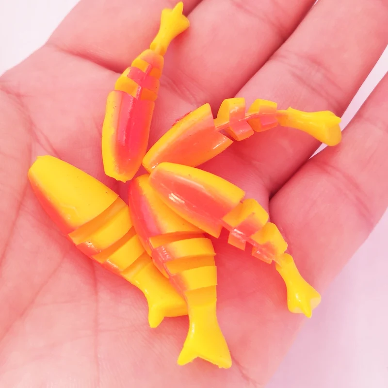 Четырехсекционные красочные мягкие золотые рыбки приманки 50 мм 2 г искусственные